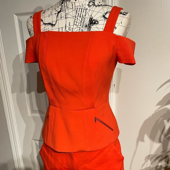 ✅Matching Set Top Blouse Off Shoulder Zip colorful Casual Dress Work Day Party - Picture 2 of 6